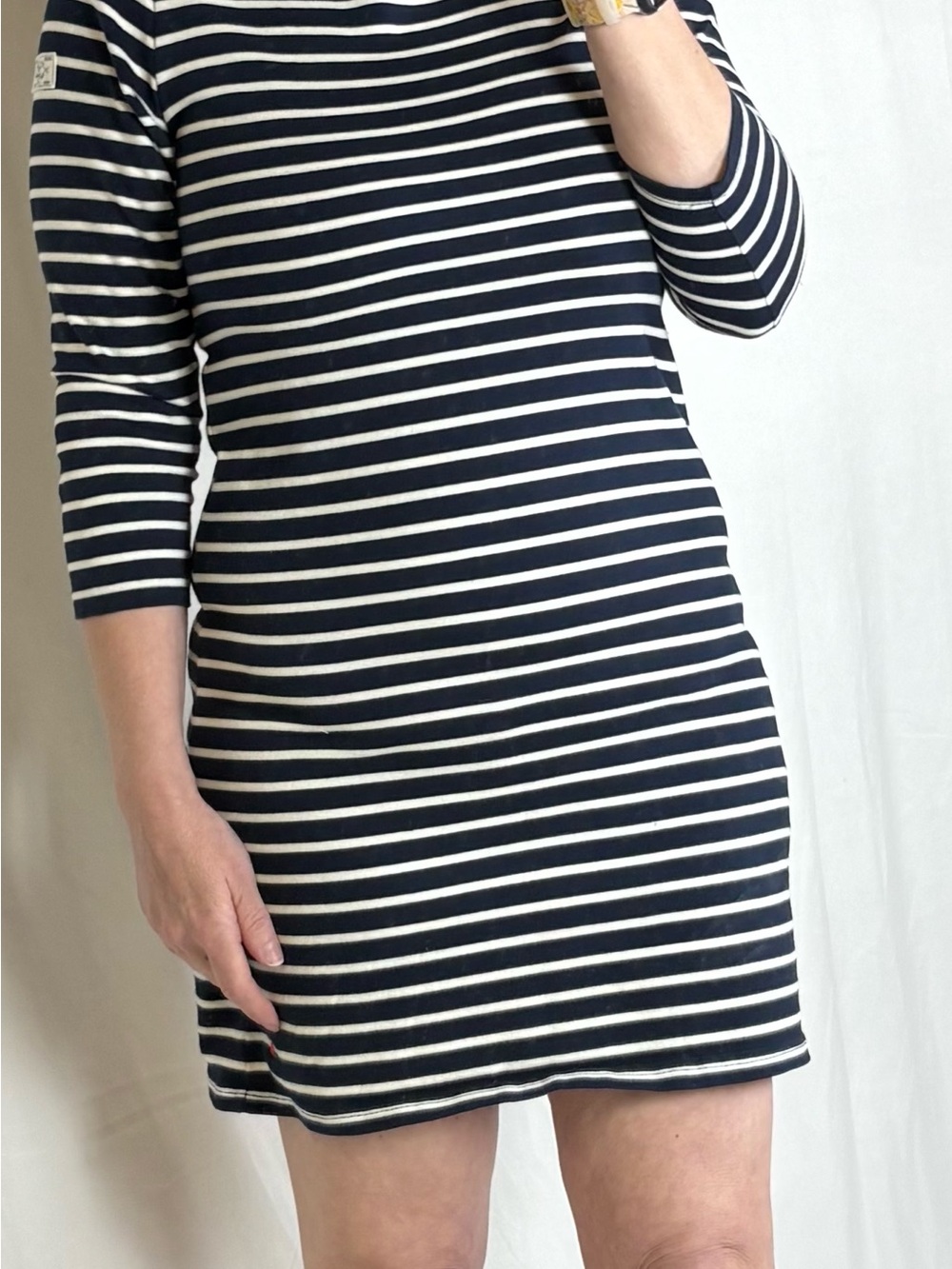 Joules Navy and White Striped Mini Dress